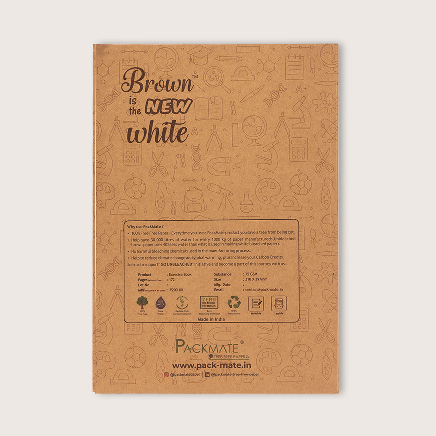 Packmate A4 Exercise Book - Ruled (Pack of 3) Made From 100% Recycled Paper