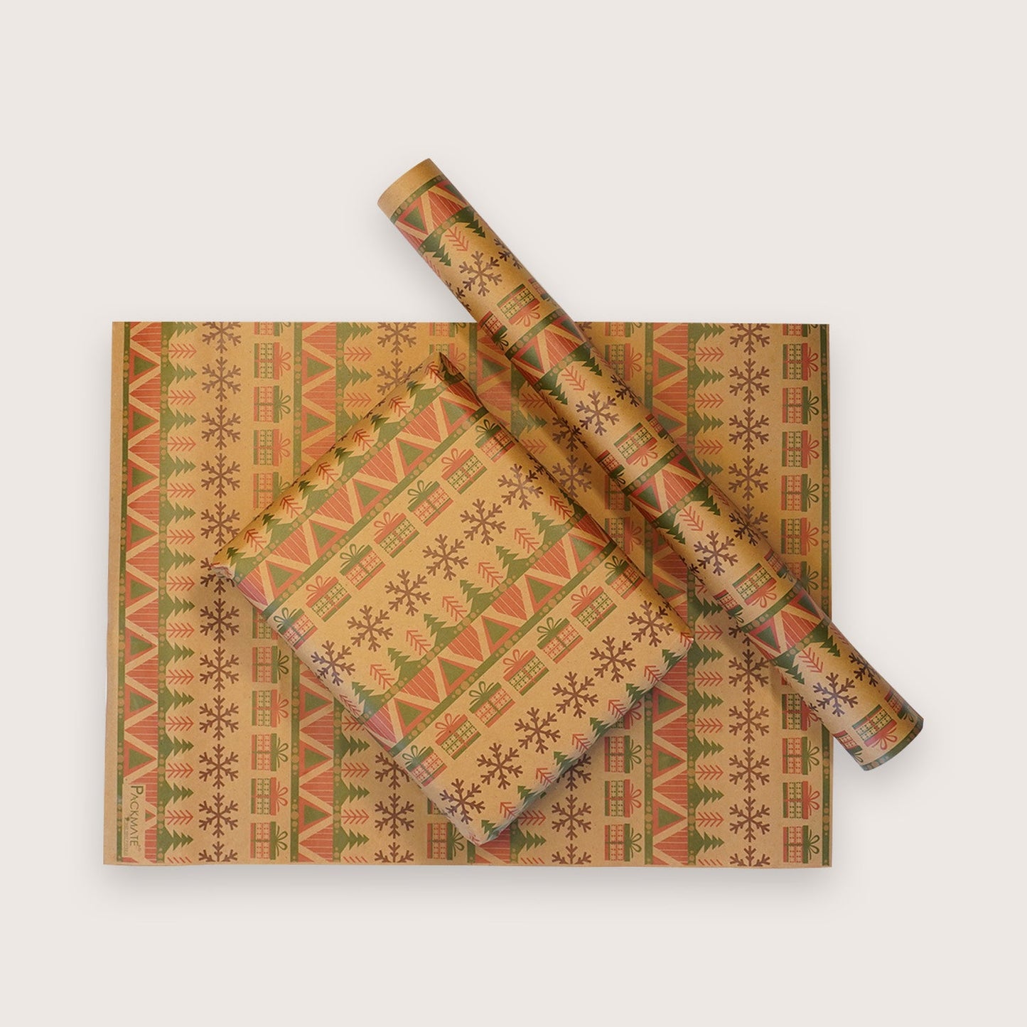 Packmate Gift Wrapping Paper (Pack of 4 Sheets) Made From 100% Recycled Paper