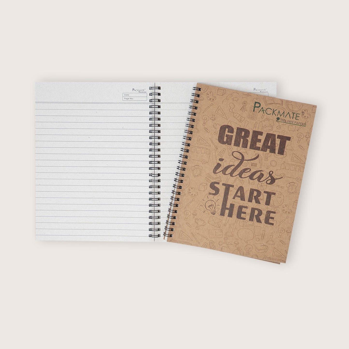 Packmate Spiral Notebook - Ruled (Pack of 3) Made From 100% Recycled Paper