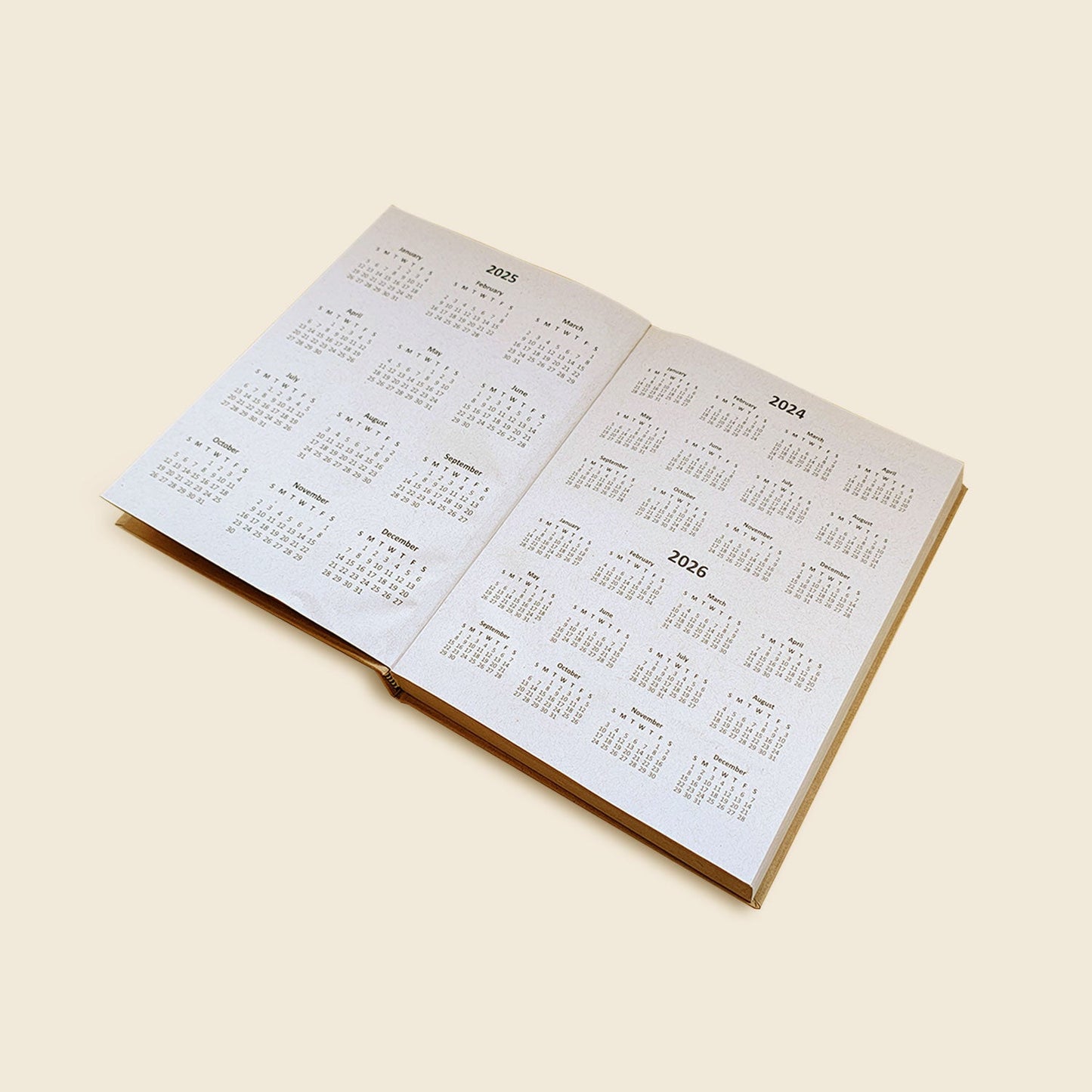 Packmate Eco-Friendly Diaries - 2024-2026 Yearly Calendar, Monthly Planner, and Ruled Pages | Made from 100% Recycled Paper