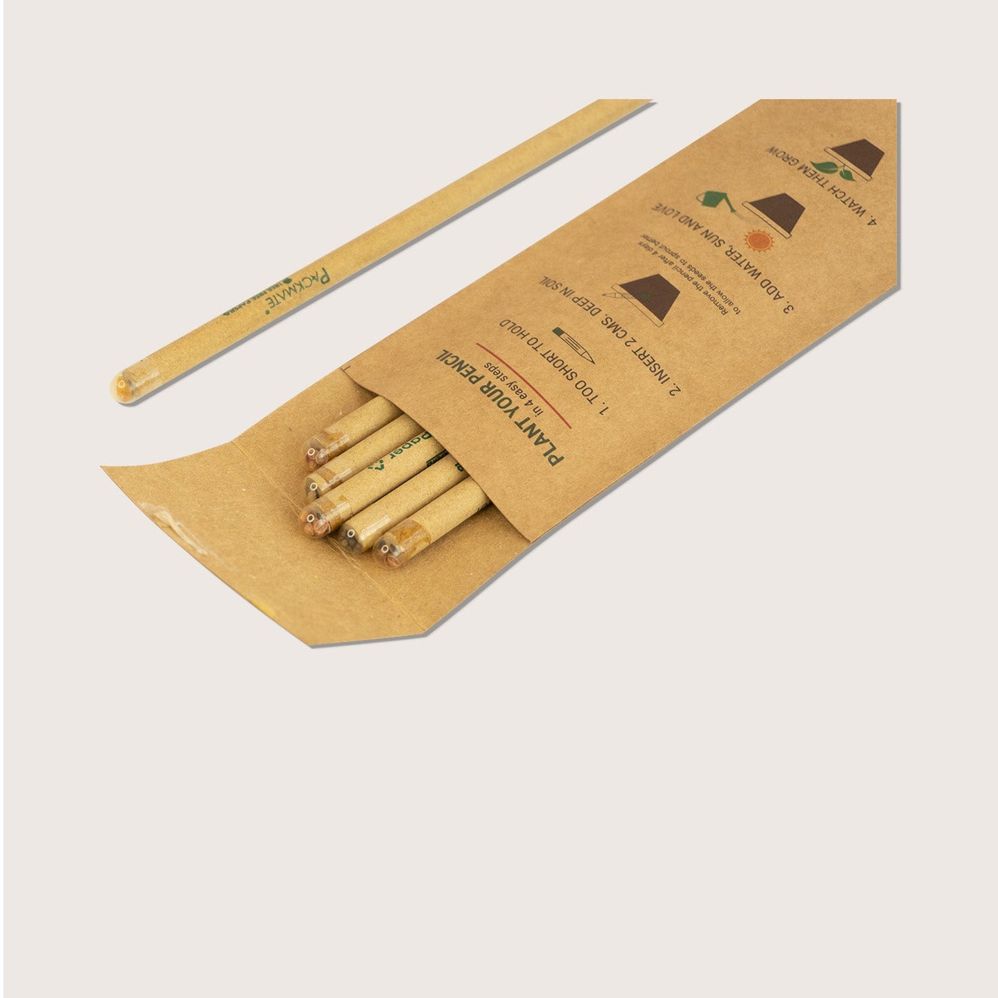 Packmate Plantable Seed Pencil |Set of 5 Pencil (Pack of 3) Made From 100% Recycled Paper
