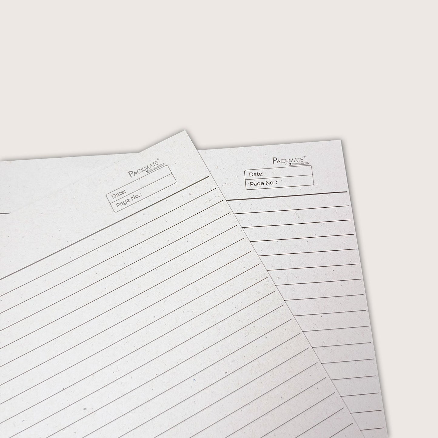 Packmate Unbleached Natural White Ruled A4 Project Sheets (Not Bright White) - 80 GSM, 100 Sheets