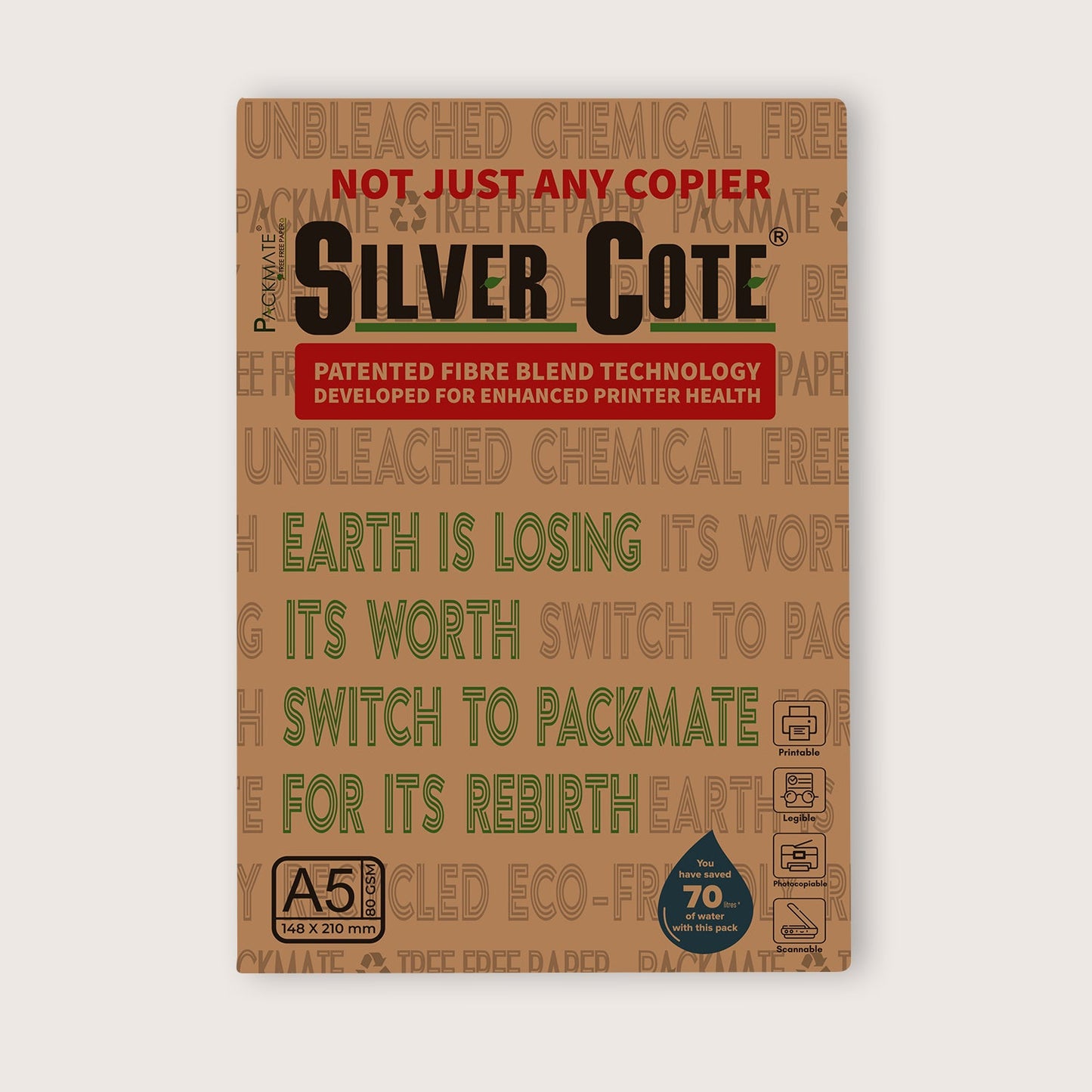 Packmate A5 Copier Combo (1 Silvercote + 1 Gold) Made From 100% Recycled Paper