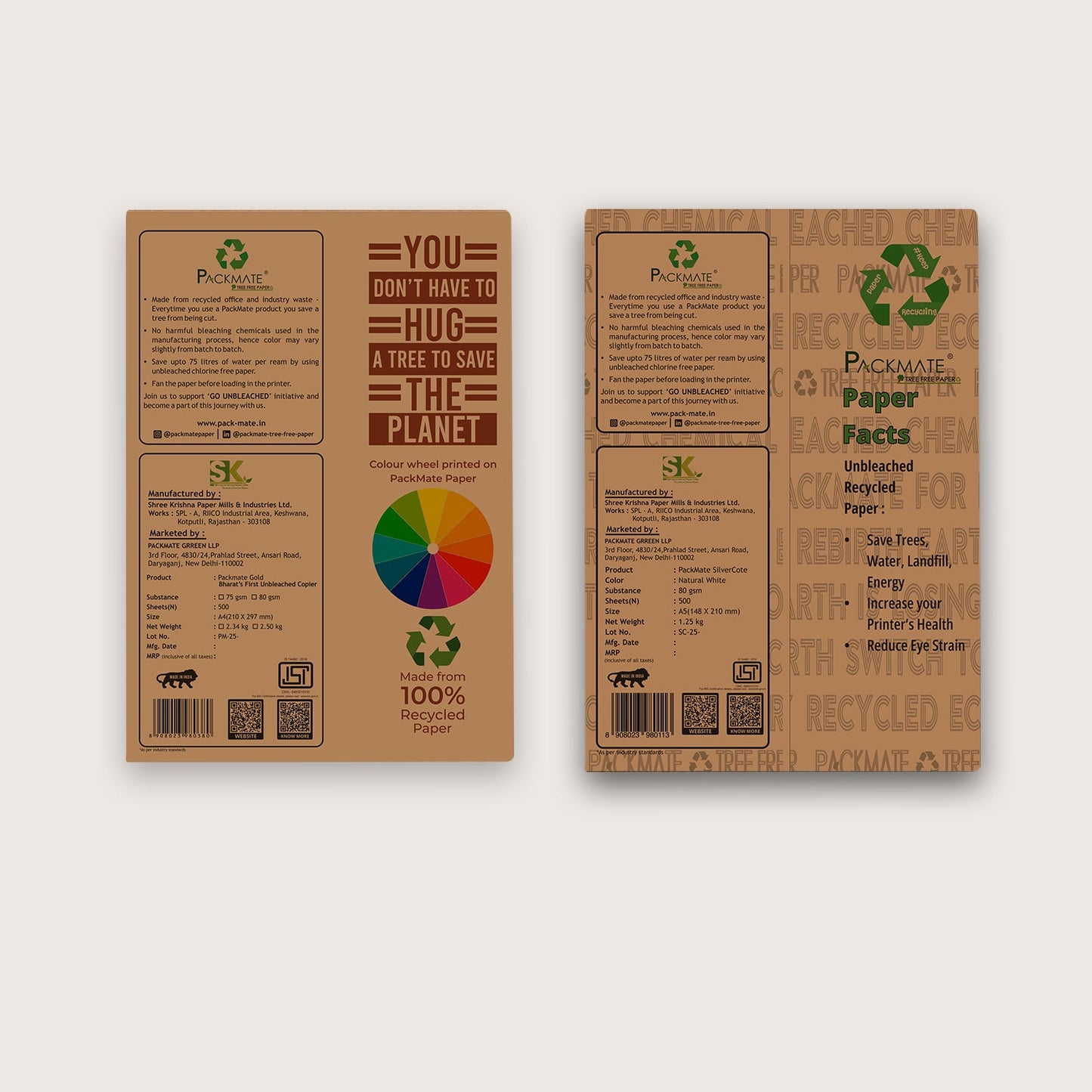 Packmate A5 Copier Combo (1 Silvercote + 1 Gold) Made From 100% Recycled Paper