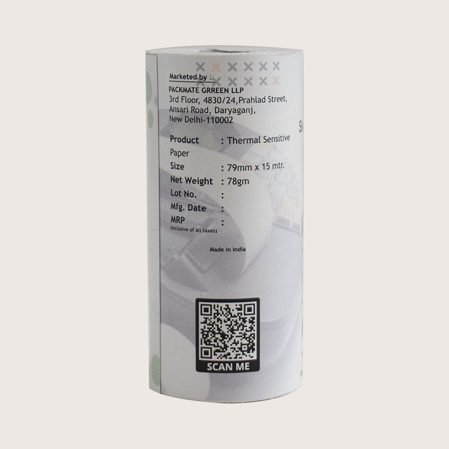 Packmate Thermal paper Roll | 79mm x 15mtr | Pack of 10 Roll