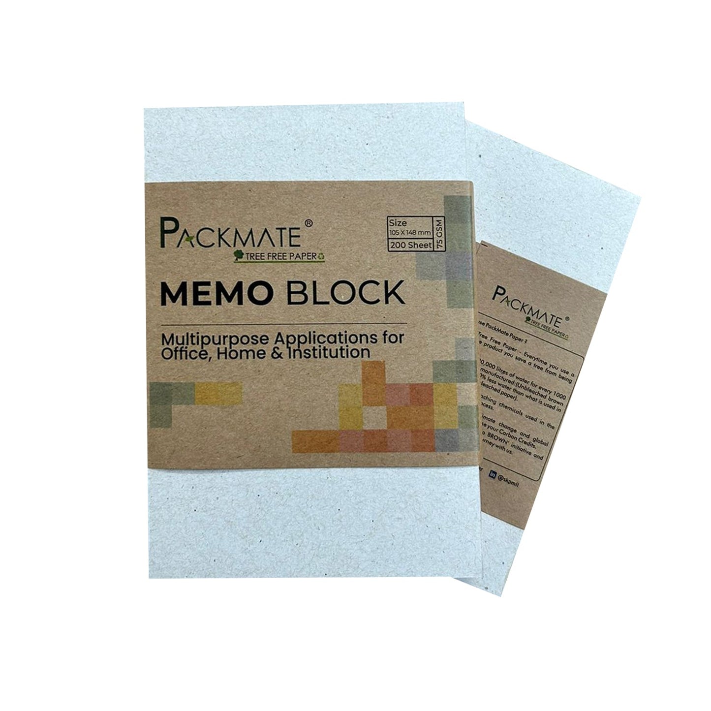 Packmate Memo Block (Pack of 5) Made From 100% Recycled Paper