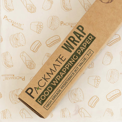 Packmate Wrap - Greaseproof Food Wraping Paper Combo (1 Brown + 1 White), 21 (15+6) Meter Roll