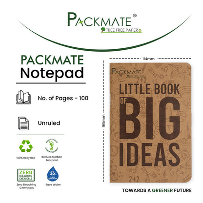 Packmate Unruled Notepad (Pack of 5) | Made From 100% Recycled Paper