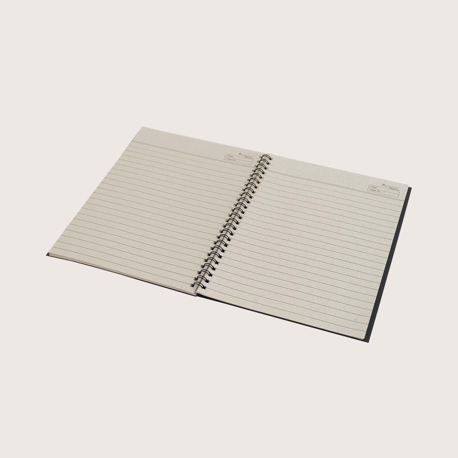 Packmate black spiral notebook