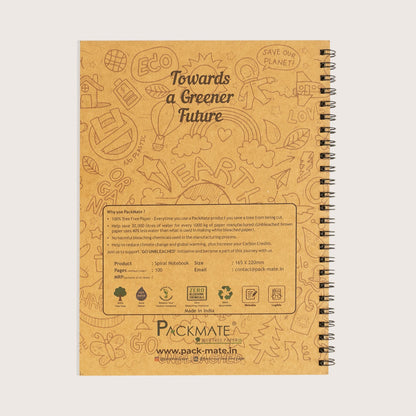 Packmate Spiral Notebook - Ruled (Pack of 3)  Made From 100% Recycled Paper