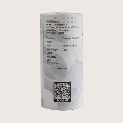 Packmate Thermal paper Roll | 79mm x 15mtr | Pack of 10 Roll