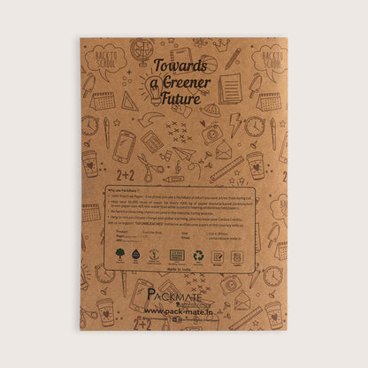 Packmate A4 Exercise Book -  Unruled (Pack of 3)  Made From 100% Recycled Paper