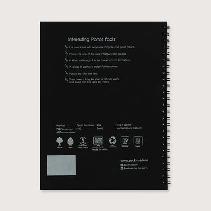 packmate spiral notebook backside